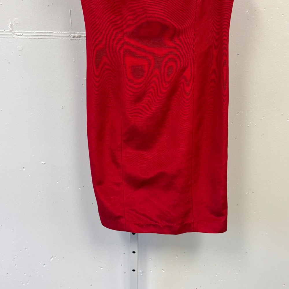 Lotus Grace Sleeveless Bow Shoulder Sheath Cocktail Mini Dress Size 4 Red - Picture 4 of 10
